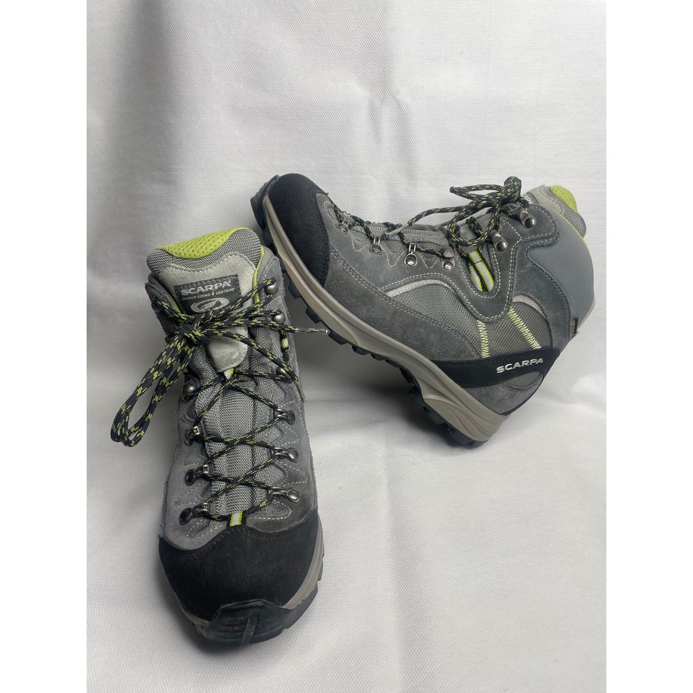 Scarpa Kailash GTX Gortex Climbing Shoes Mens Size US 7 Womens 8 Nein Green Gray